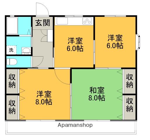 光陽ハイツⅢ(3DK/2階)の間取り写真