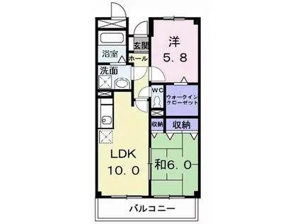ENEARL・KUMAZAWA(2LDK/1階)の間取り写真