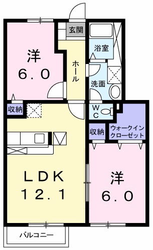 アルモニ-西野(2LDK/1階)の間取り写真