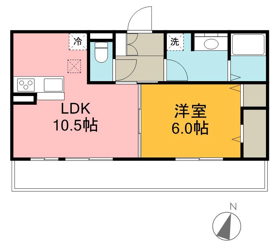 グランドール天神Ⅱ(1LDK/3階)の間取り写真