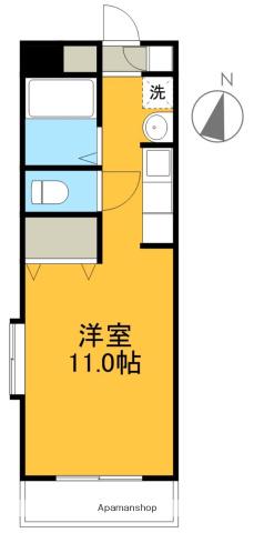 フィットハイム日の出(ワンルーム/1階)の間取り写真