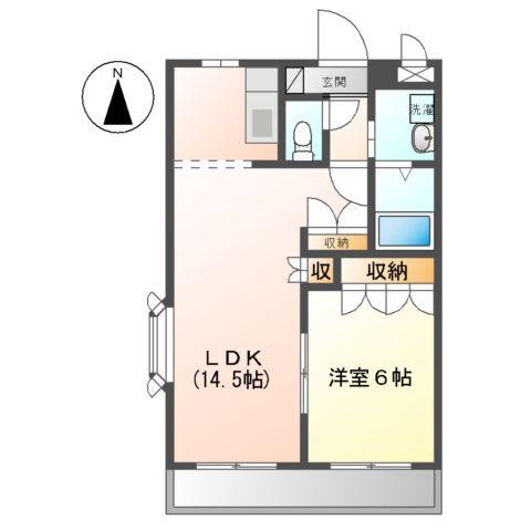 パルムドール参番館(1LDK/1階)の間取り写真