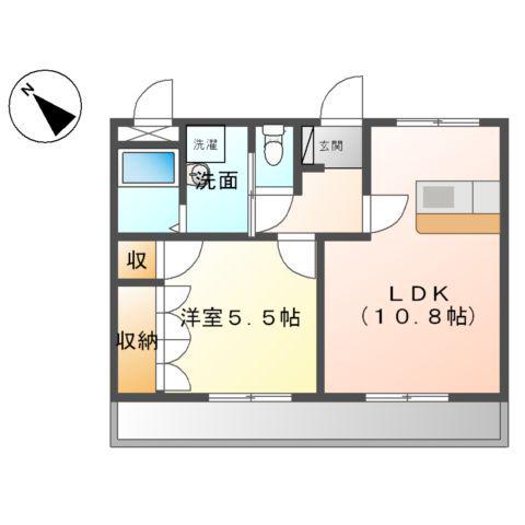 ネオ・クレストⅢ(1LDK/2階)の間取り写真
