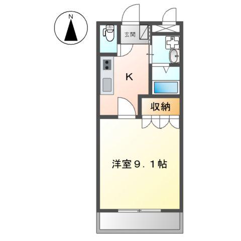 クレディール豊田(1K/2階)の間取り写真