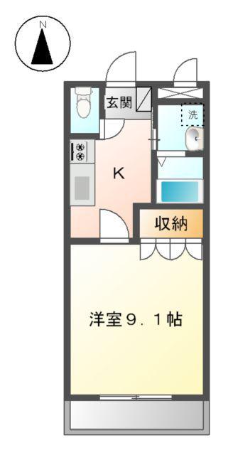 クレディール豊田(1K/1階)の間取り写真