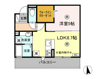 アルカディア(1LDK/2階)の間取り写真