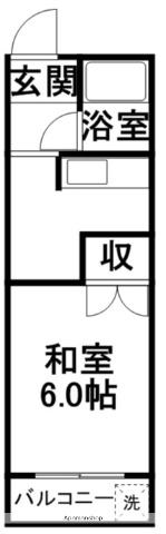 ハウス桂山(ワンルーム/2階)の間取り写真