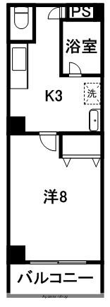 レジデンス山手(1K/4階)の間取り写真