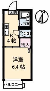 アメニティ土居 B棟(1K/1階)の間取り写真