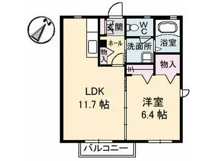 シャーメゾン・ルーチェ(1LDK/1階)の間取り写真