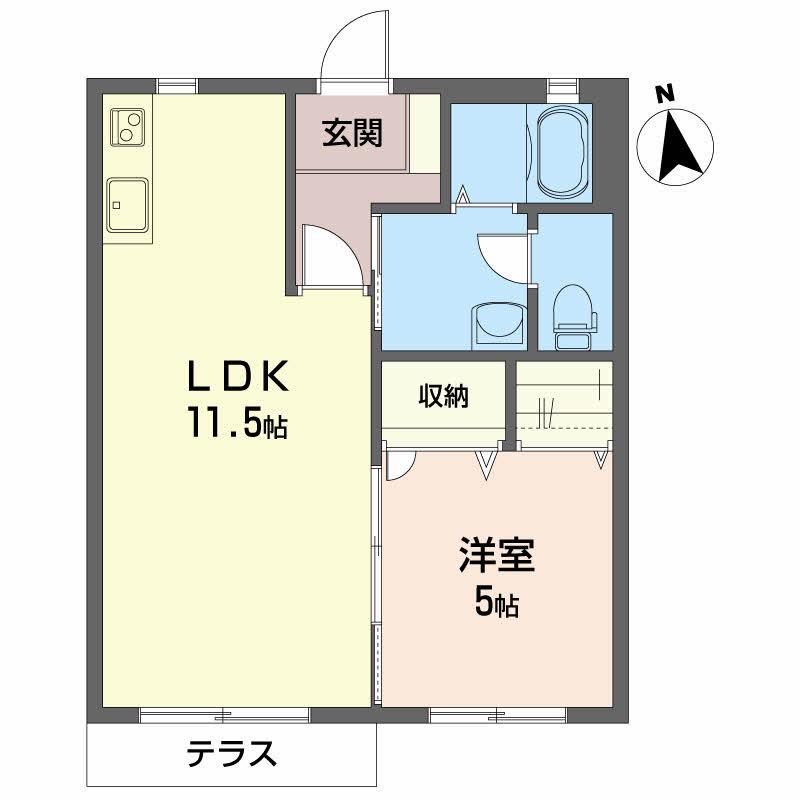 グレースディアス(1LDK/1階)の間取り写真