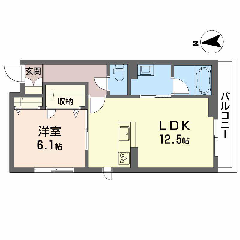 シャーメゾン雅(1LDK/2階)の間取り写真