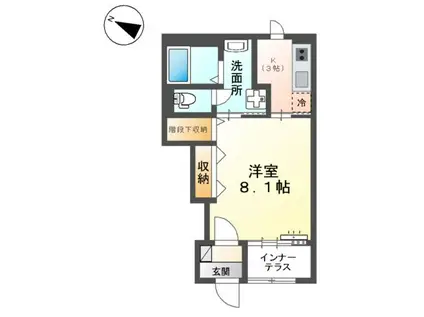 土佐くろしおなはり 後免駅 徒歩10分 2階建 新築(1K/1階)の間取り写真