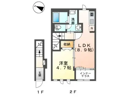 土佐くろしおなはり 後免駅 徒歩10分 2階建 新築(1LDK/2階)の間取り写真