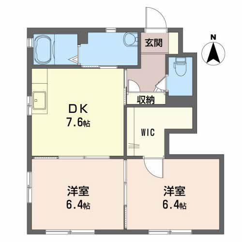 ダイヤメゾンC棟(2DK/1階)の間取り写真