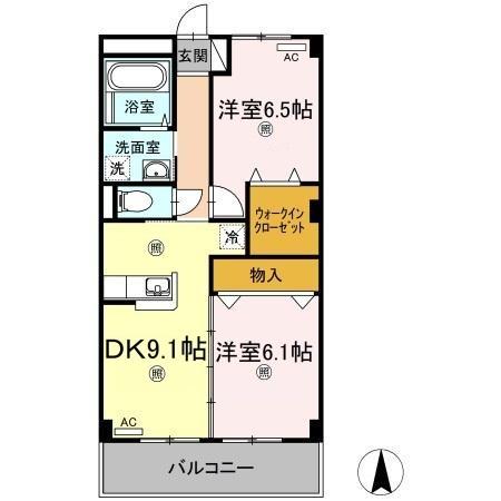リバーパーク桂(2LDK/2階)の間取り写真