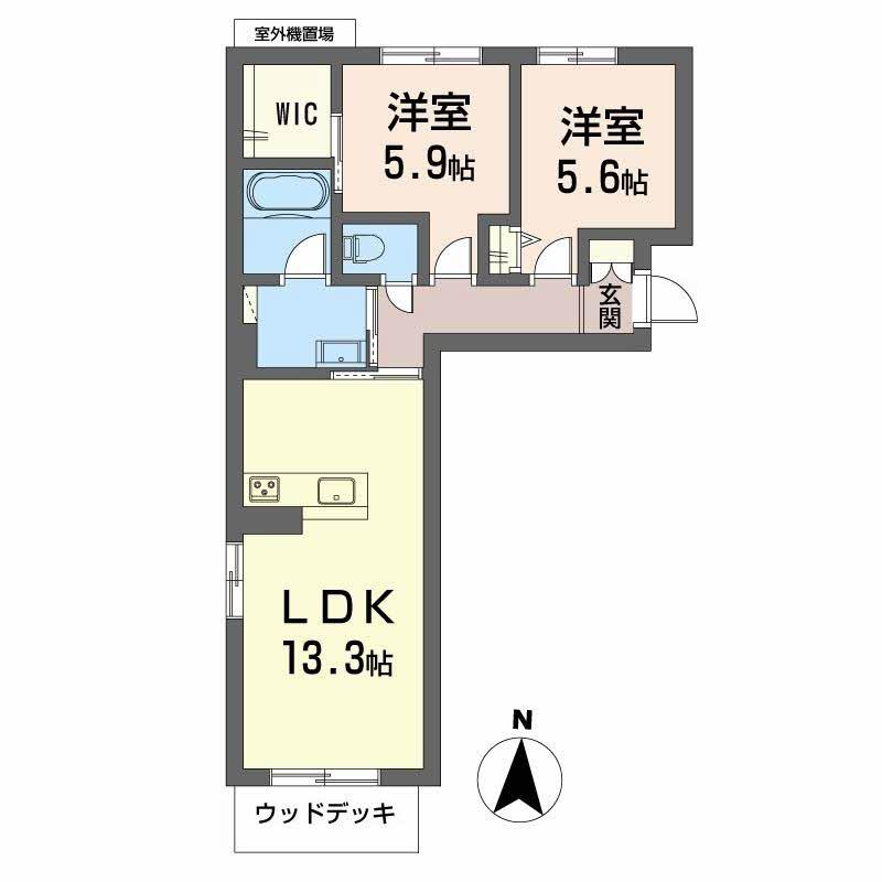 シャーメゾン グラースⅡ(2LDK/1階)の間取り写真