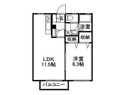 シャーメゾン・ルーチェ(1LDK/1階)の間取り写真