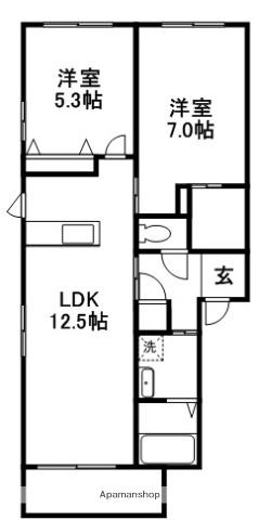 シャーメゾン・スュフィール(2LDK/2階)の間取り写真