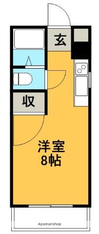 コーポグランプリ(ワンルーム/3階)の間取り写真