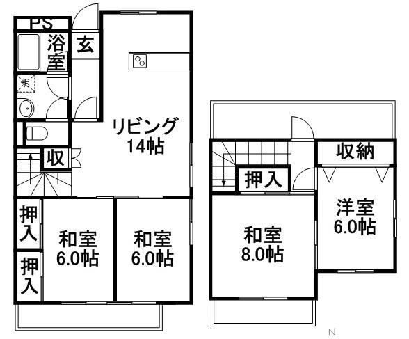 レジデンス・ニチュー(4LDK/3階)の間取り写真