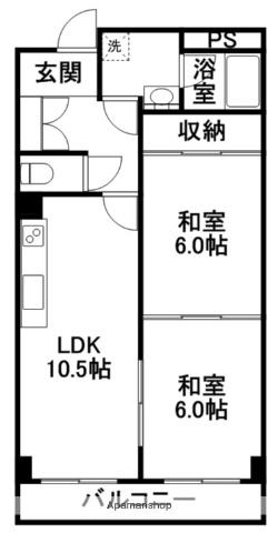 レジデンス・ニチュー(2LDK/2階)の間取り写真