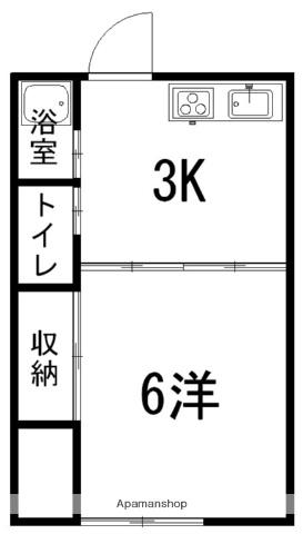 コーポトーメン(1K/3階)の間取り写真