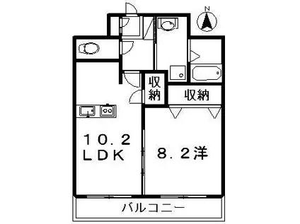 エピナール北久保(1LDK/2階)の間取り写真