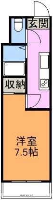 ピュアコート高須(1K/4階)の間取り写真