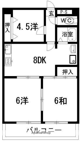 クレールシャンブル21(2LDK/2階)の間取り写真