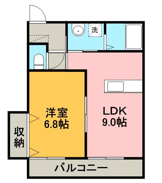 北添マンション(1LDK/3階)の間取り写真