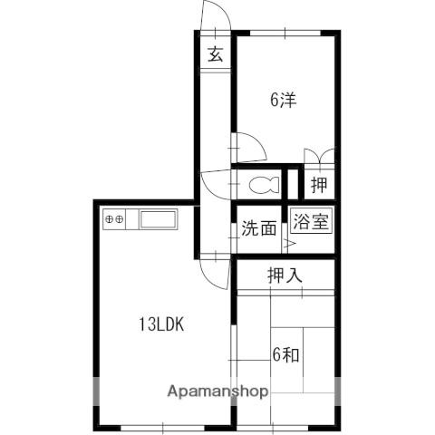 ヴィラソレイユ(2LDK/6階)の間取り写真