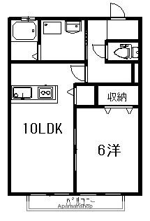 カイセイハイツA(1LDK/2階)の間取り写真