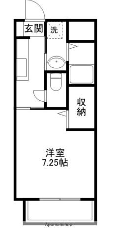 ジュネス南川添(1K/1階)の間取り写真