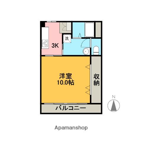 ABIDE(1DK/4階)の間取り写真