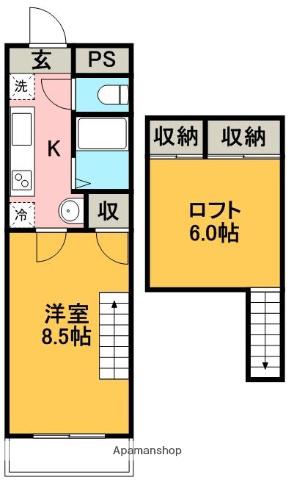 グランドムール高須(1K/3階)の間取り写真