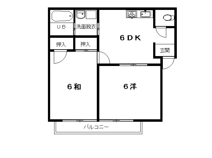 ハートフルY・S(2DK/2階)の間取り写真
