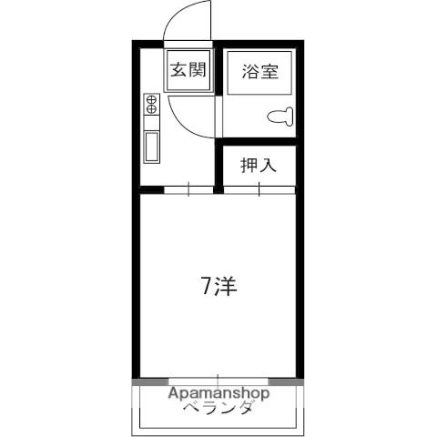 ライトハウス大津Ⅰ(1K/1階)の間取り写真