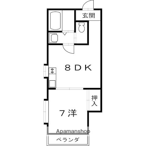 ルミネハイツA棟(1DK/3階)の間取り写真