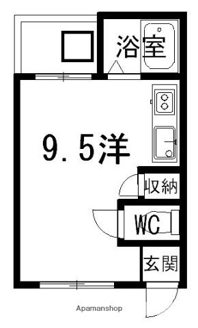 ノースリバー1(ワンルーム/4階)の間取り写真