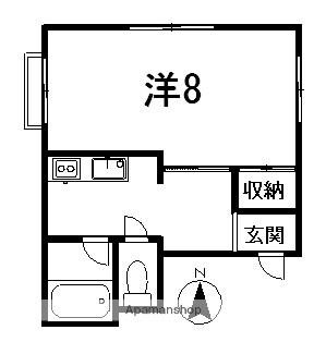 クリスタルハイツ(1K/2階)の間取り写真