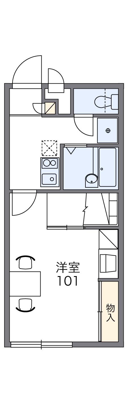 レオパレスエクレール福井(1K/2階)の間取り写真