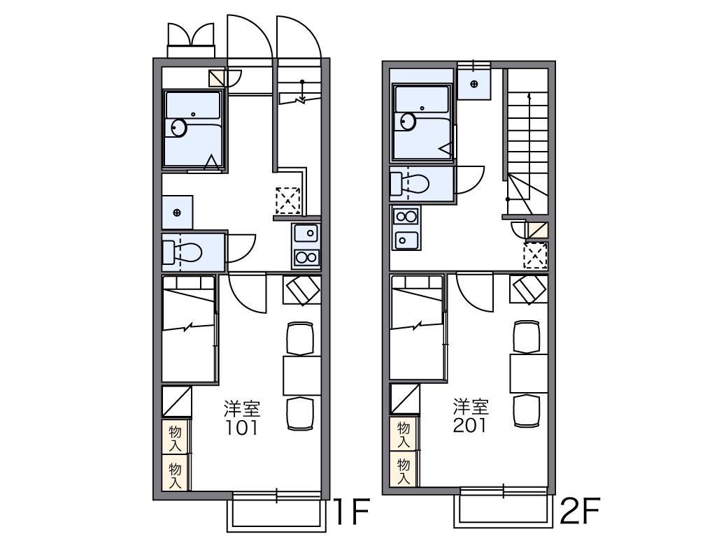 レオパレスハーモニーヒルズ(1K/1階)の間取り写真