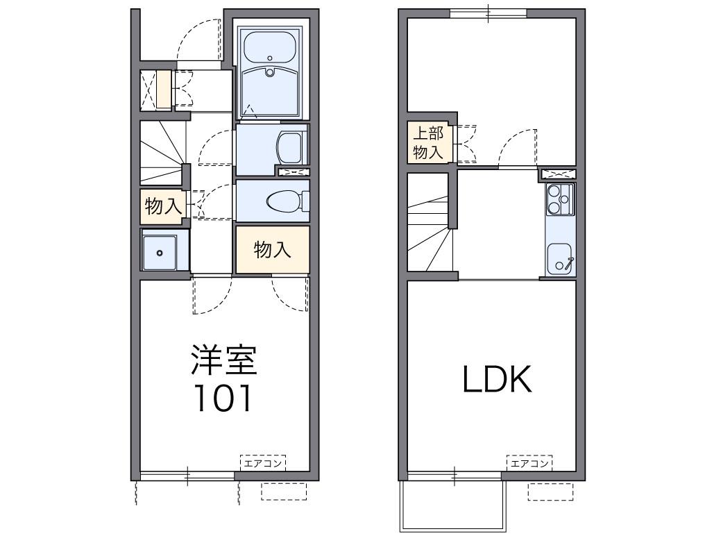レオネクストレモン(2LDK/1階)の間取り写真