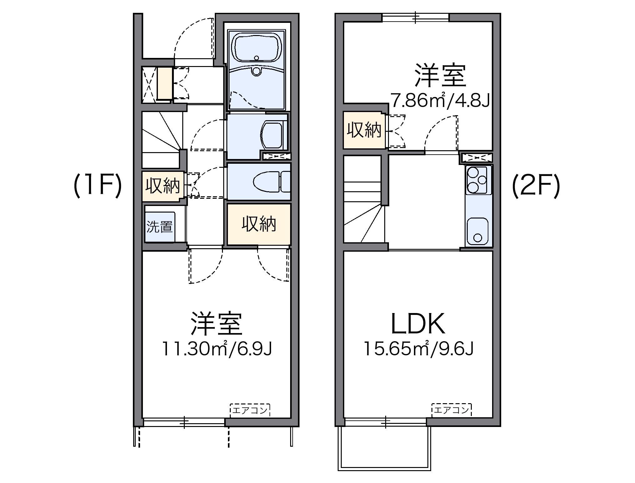 レオネクストレモン(2LDK/1階)の間取り写真