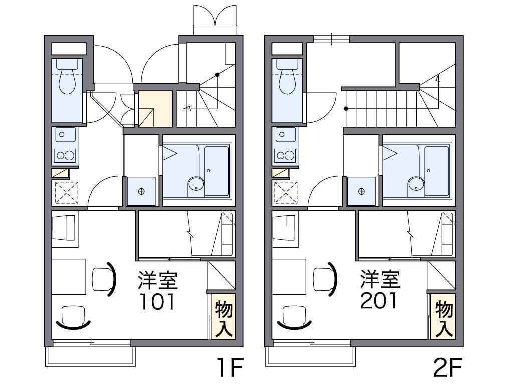 レオパレスMERIT(1K/1階)の間取り写真