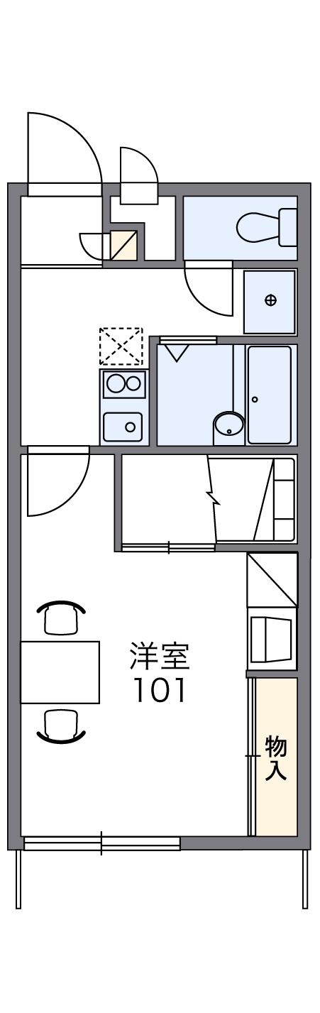 レオパレスパル2002(1K/1階)の間取り写真