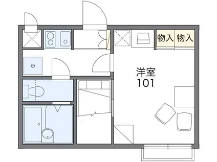 レオパレスK POLARIS(1K/1階)の間取り写真