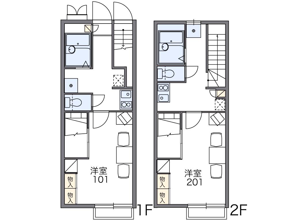 レオパレスブールバール Ⅱ(1K/1階)の間取り写真