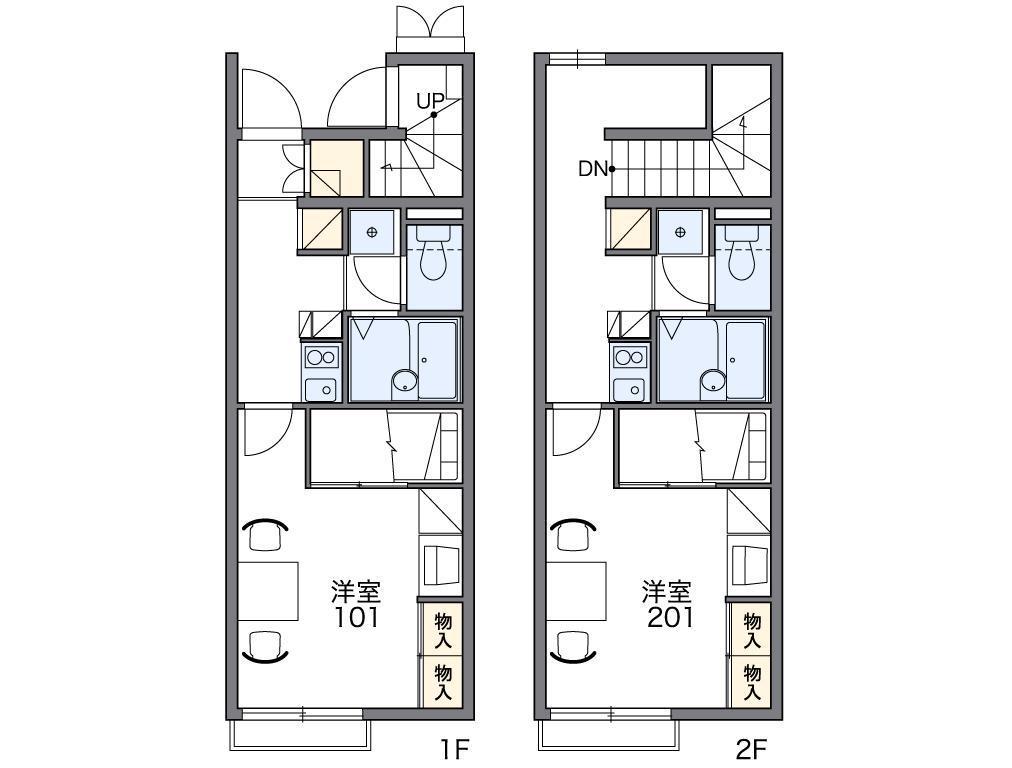 レオパレスK ハウスⅡ(1K/2階)の間取り写真